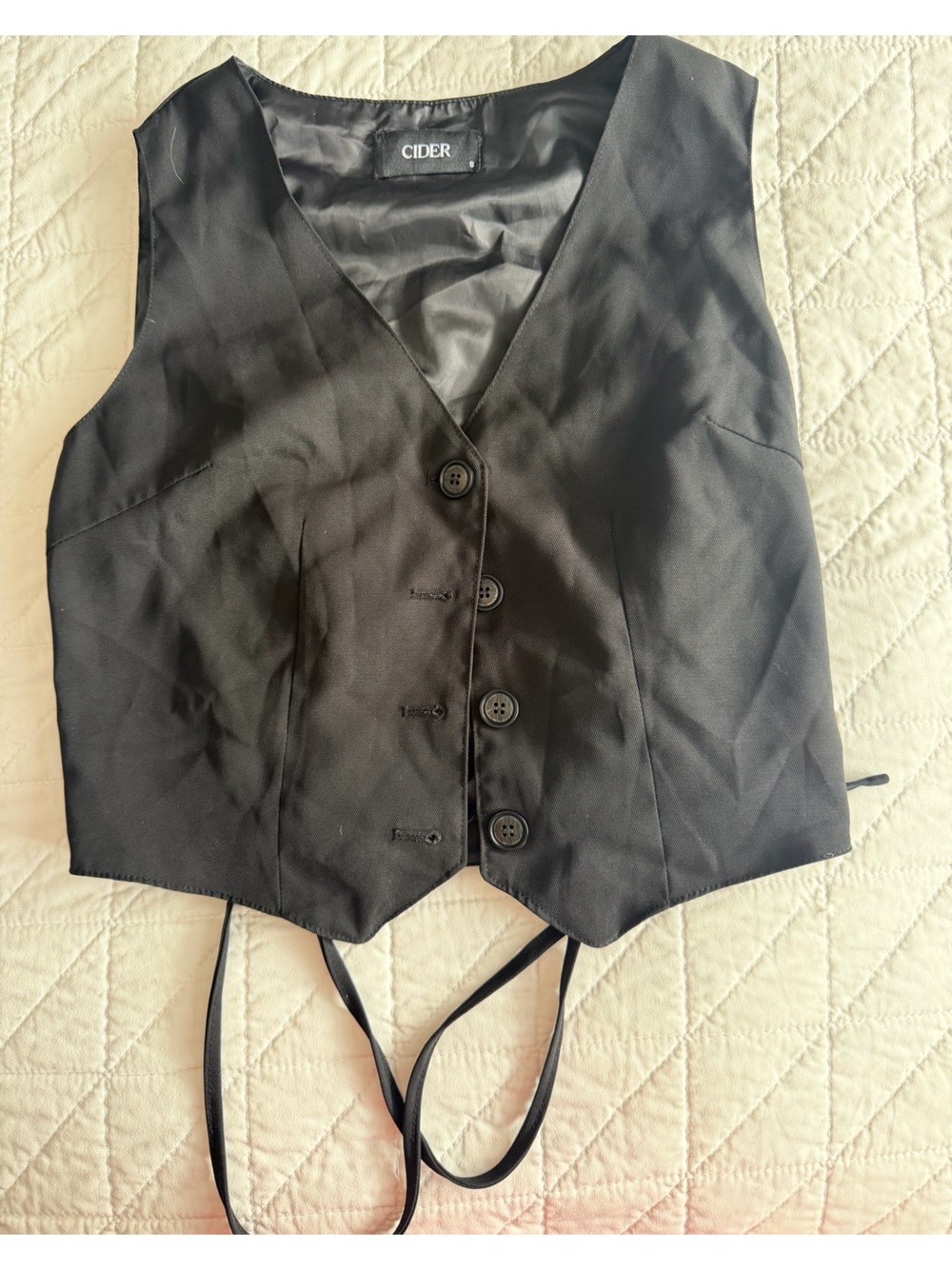 Cider Black Tailored Button-Up Women's Vest